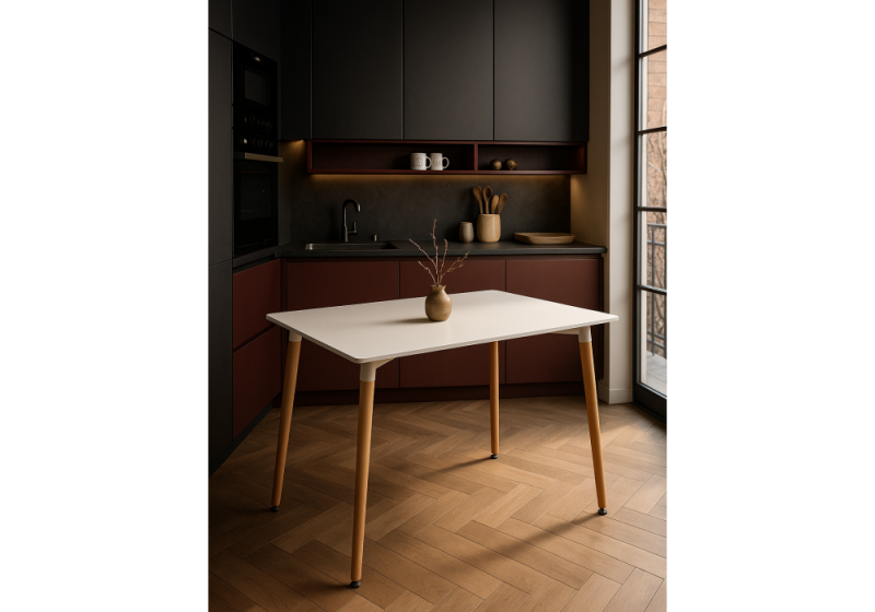 Стол деревянный Table 120 white / wood (80x73)