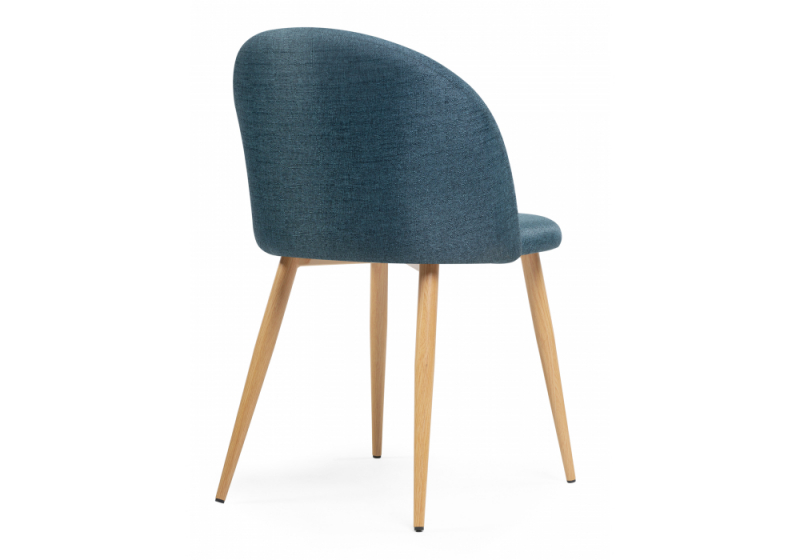 Стул на металлокаркасе Aldo blue / wood (50x50x77,5)