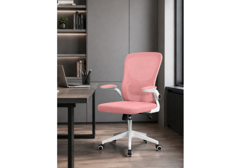 Офисное кресло Konfi pink / white (60x66x102)