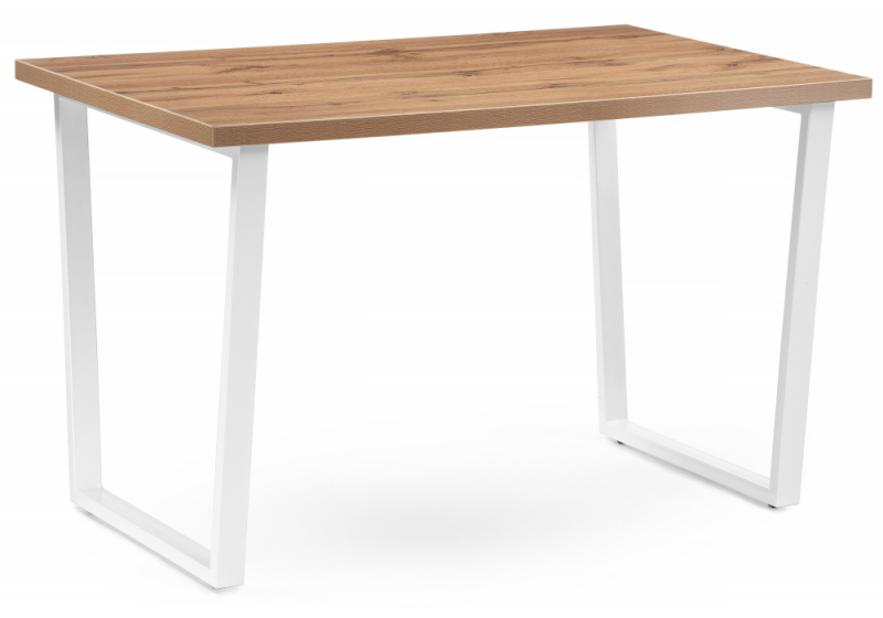 Стол деревянный Лота Лофт 120х75 белый матовый / дуб крафт золотой (75x75). 