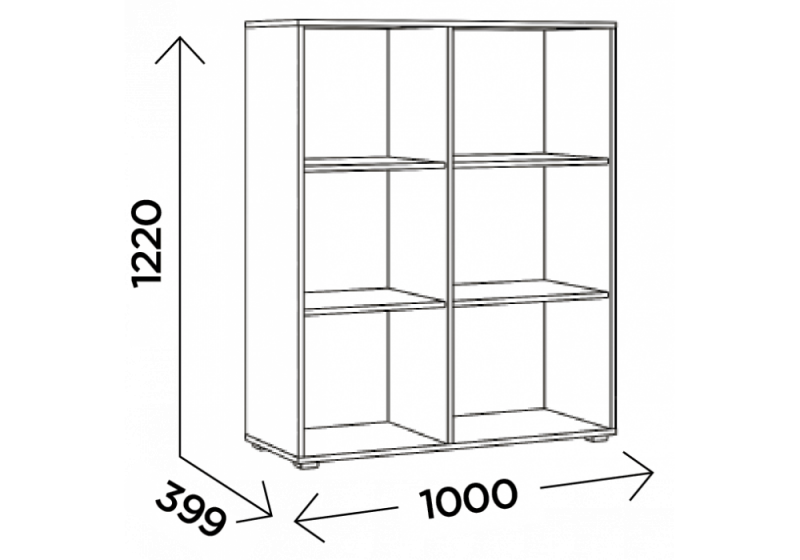 Стеллаж Чернин дуб вотан / графит (100x39,9x122)