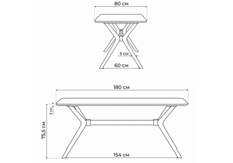 Керамический стол Unika 180x80 белый спеченный камень / светлое дерево (80x75,5)
