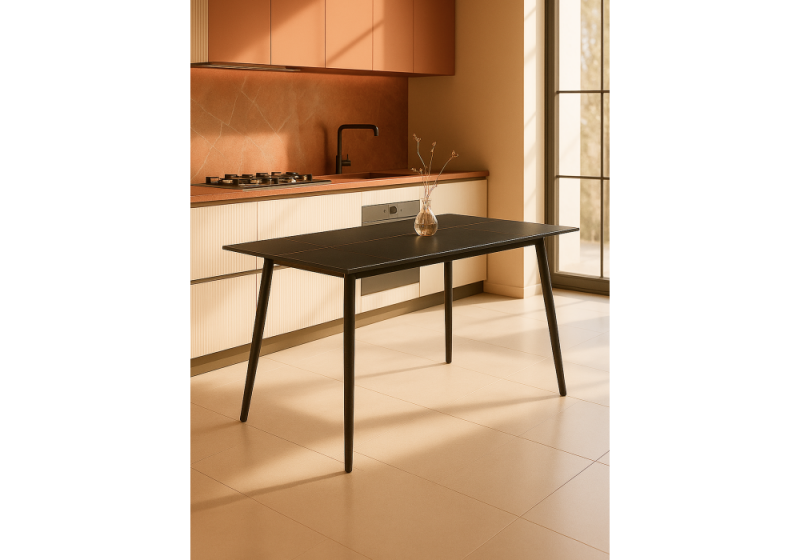Керамический стол Rion 120 черный мрамор / черный (80x75)