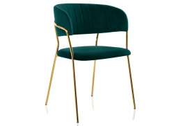 Стул на металлокаркасе Kamelia зеленый / золото (57x55x80)