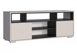 ТВ-тумба Чезаре c подсветкой кашемир / черный (130,2x35x52)