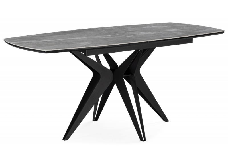 Керамический стол Риполь 140(180)х80 larka grey / черный (80x75). 