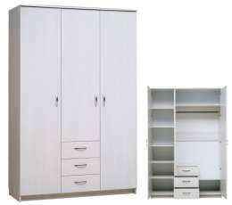 Шкаф 3-х дверный для платья и белья с 3-мя ящиками  (1500/2320)