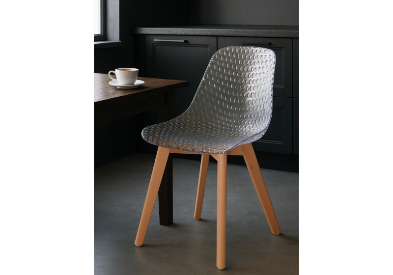Пластиковый стул Vart clear / wood (47x53x81)