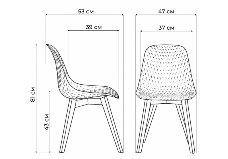 Пластиковый стул Vart clear / wood (47x53x81)