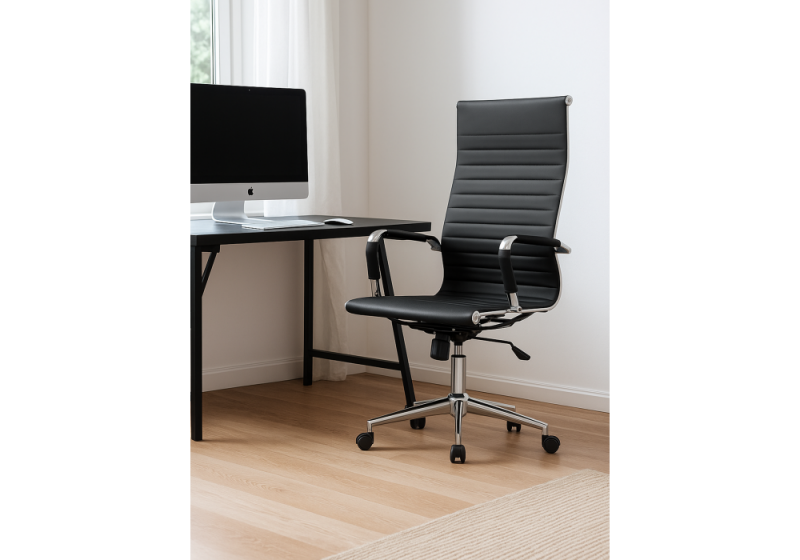 Компьютерное кресло Reus pu black / chrome (60x56x104)