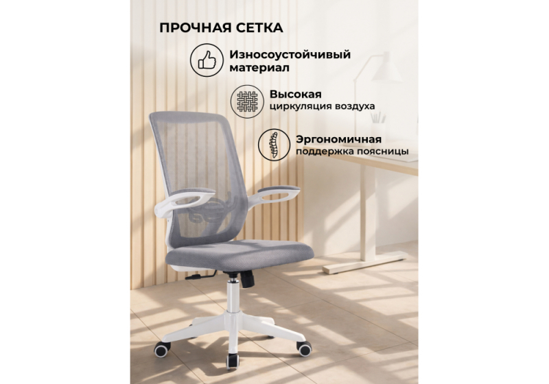 Компьютерное кресло Salem gray / white (60x65x97)