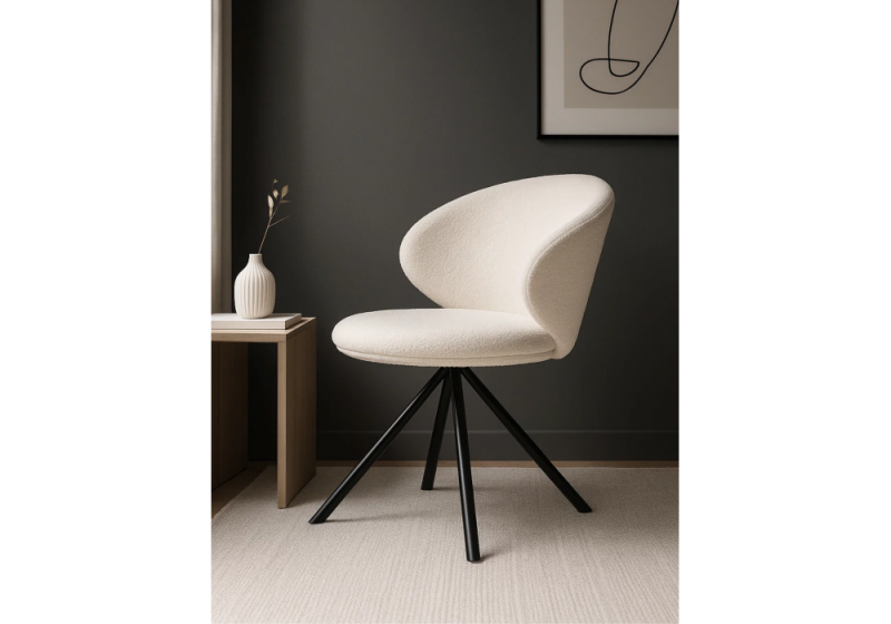 Стул на металлокаркасе Solomon крутящийся white / black (67x67x80)