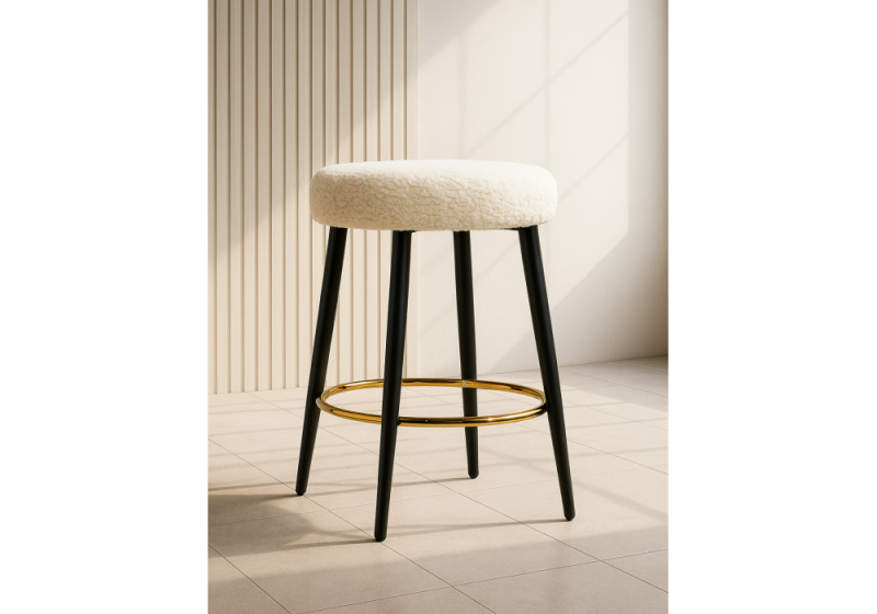 Барный стул Plato white fabric (43x43x65)