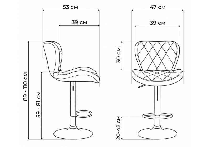 Барный стул Porch gray / chrome (47x53x89)